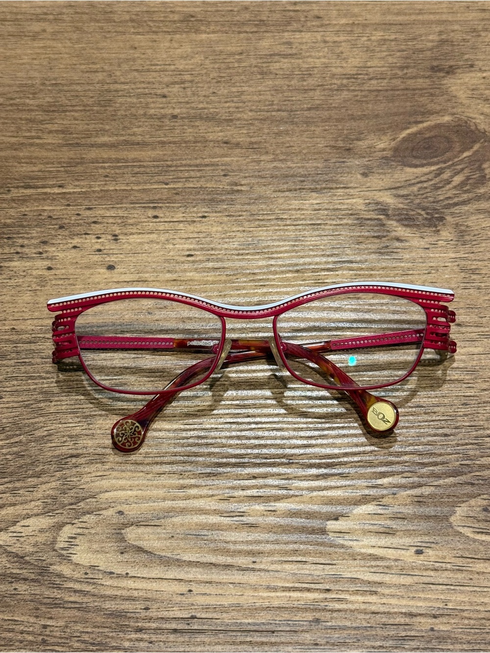 BOZ by J.F. Rey Eyeglasses FRAMES Rectangular 52-17-129 Red White Flair